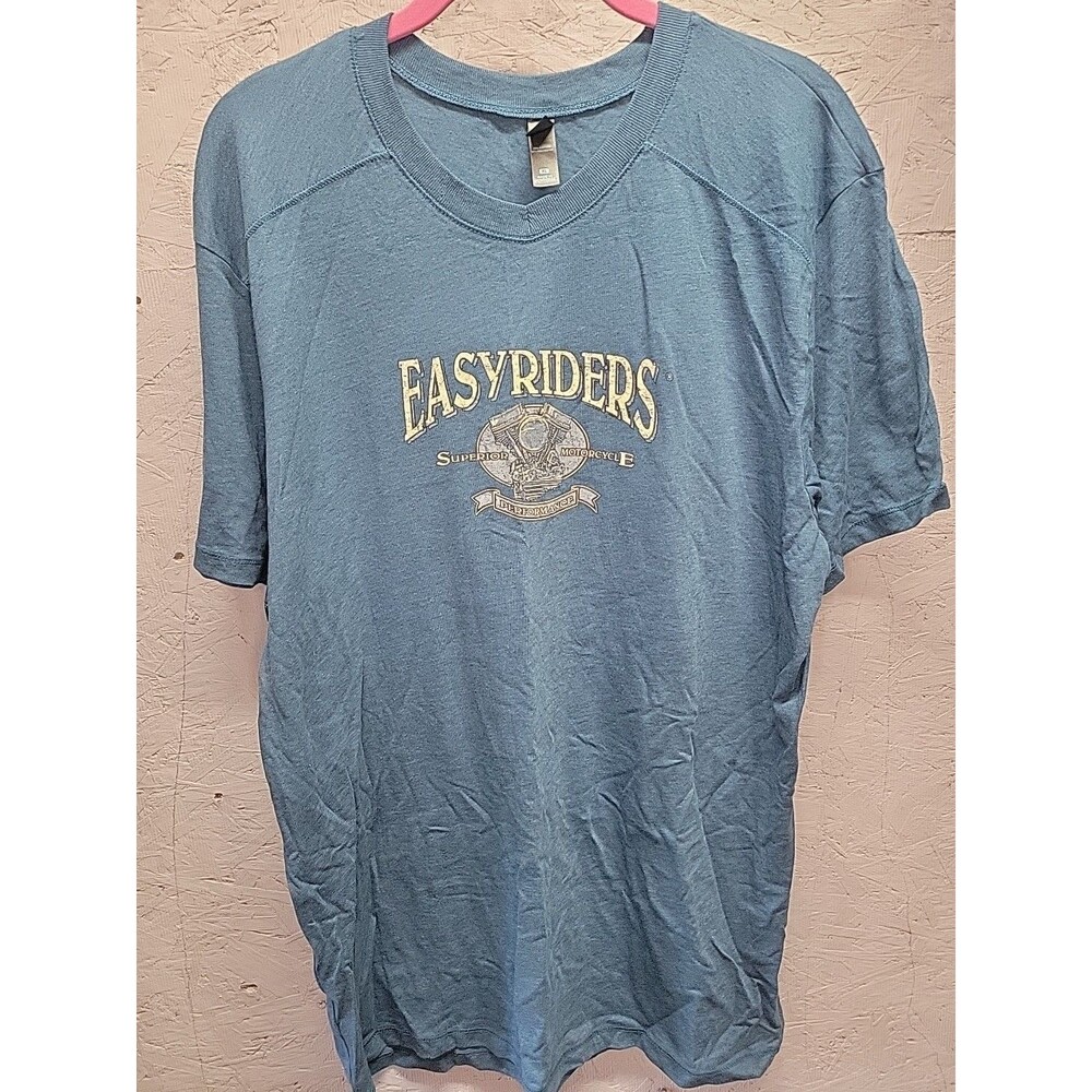 Easy Riders‎ Superior Motorcycle Performance Blue V-neck T-shirt Size XL